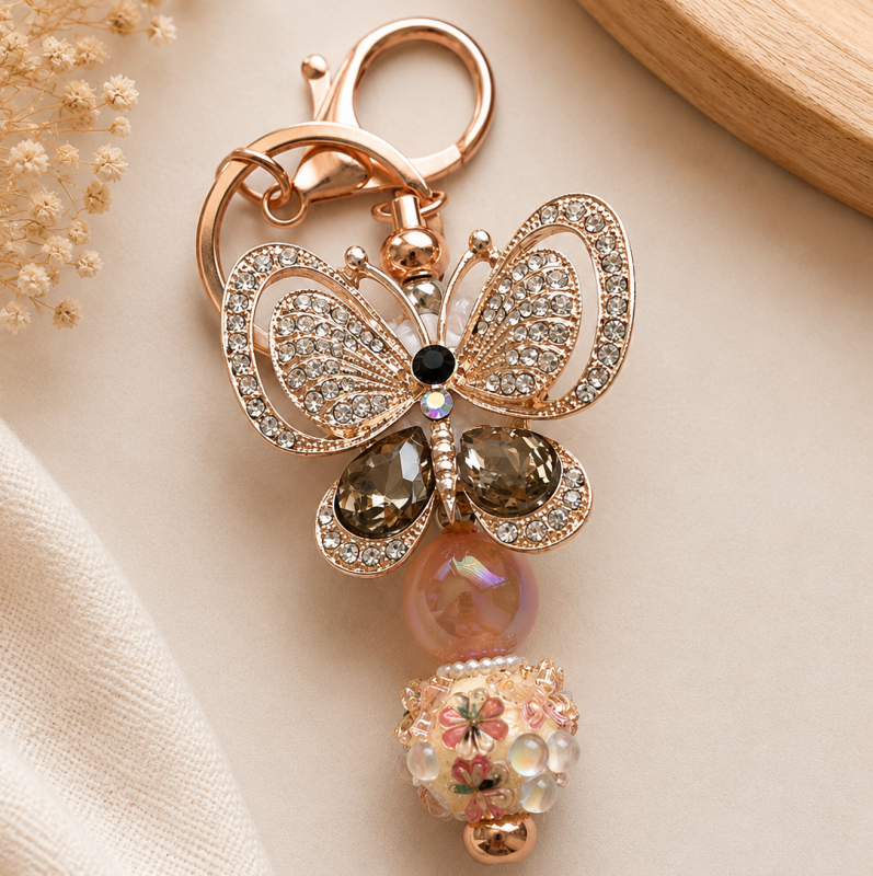 Luxe sleutelhanger ‘Butterfly Bloom’