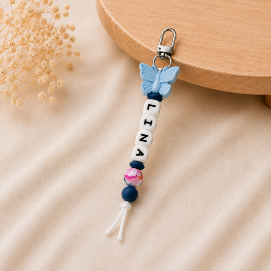 Sleutelhanger met naam ‘Blue Butterfly’