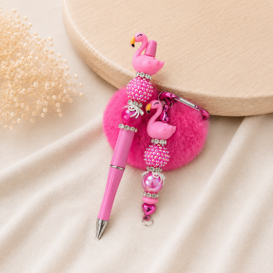 Luxe sleutelhanger ‘Pink Flamingo’