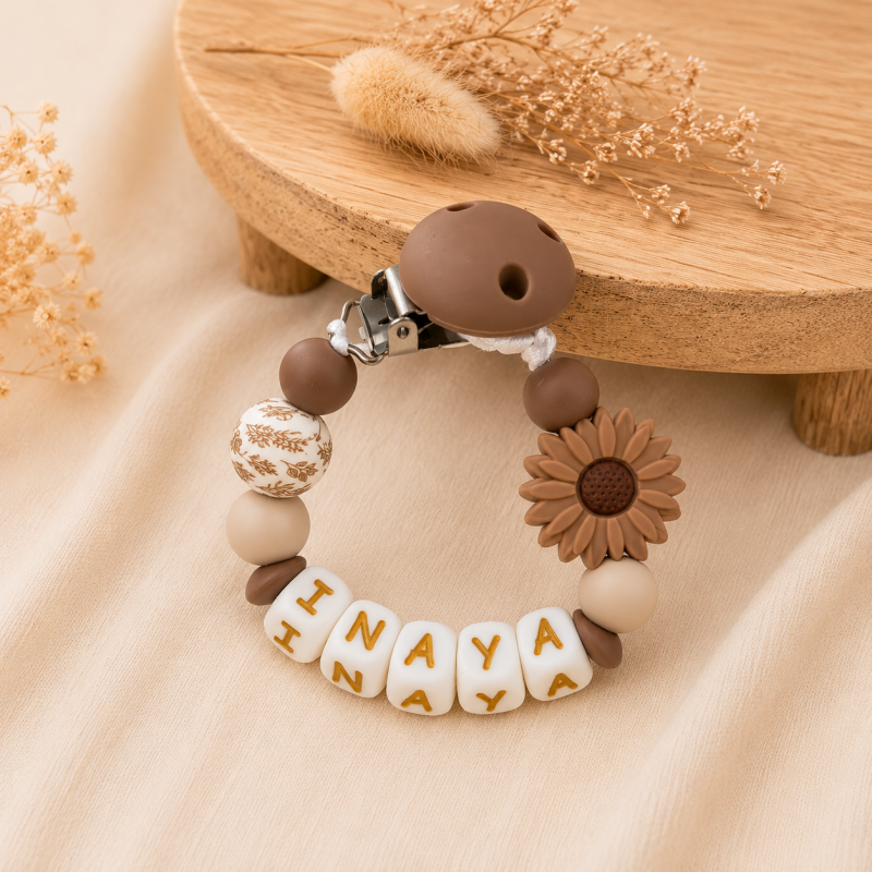 Speenkoord met naam ‘Mocha Daisy’