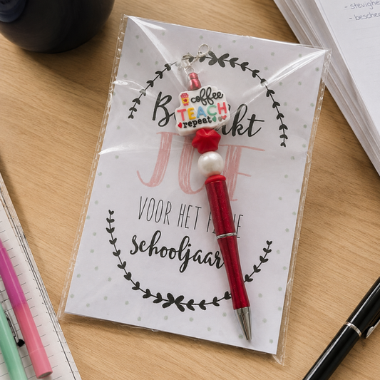 Bedankje voor de juf | Kralenpen cadeauset