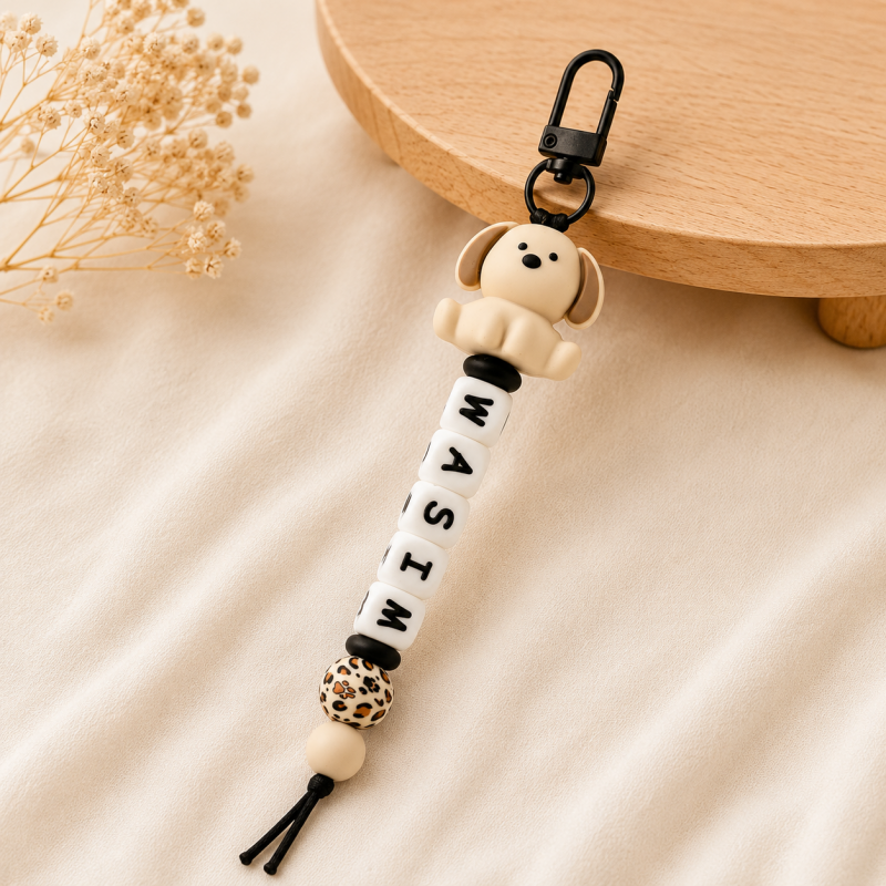 Sleutelhanger met naam ‘Lovely Pup’