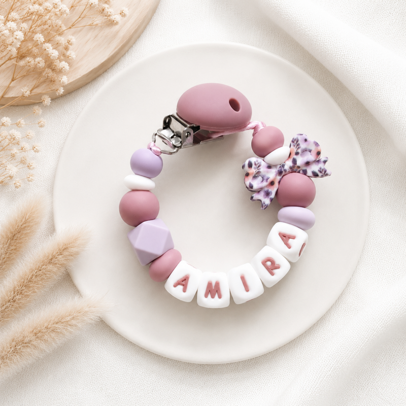 Speenkoord met naam ‘Floral Bow’