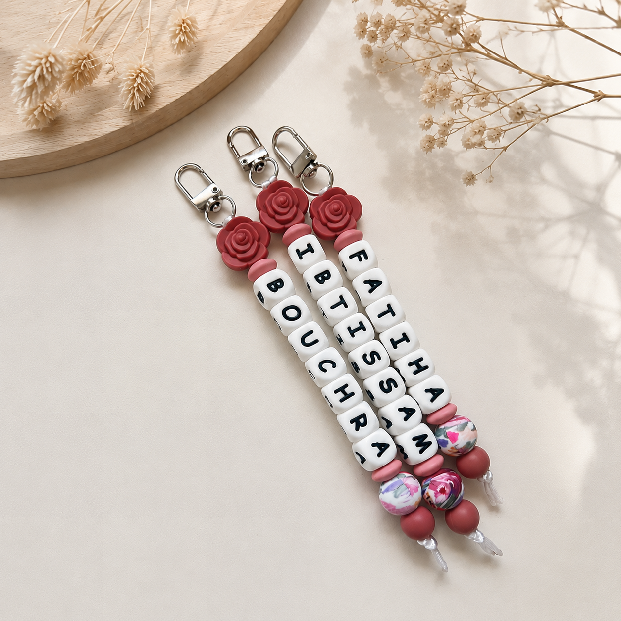 Sleutelhanger met naam ‘Vintage Rose’