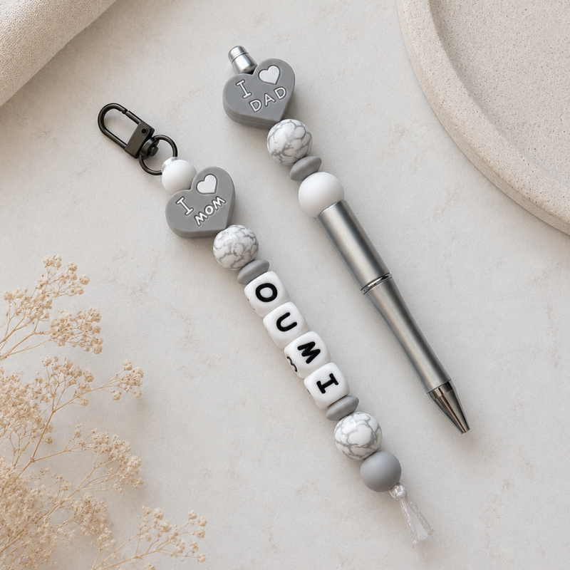 Basic kralenpen ‘Love Mom & Dad’
