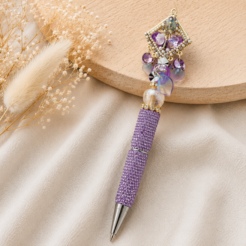 Premium Kralenpen Crystal Purple