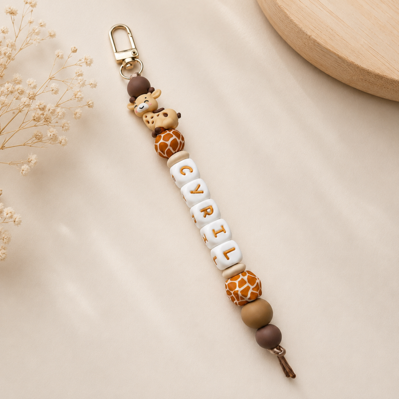 Sleutelhanger met naam ‘Little giraffe’