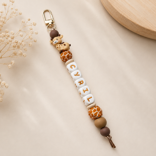 Sleutelhanger met naam ‘Little giraffe’