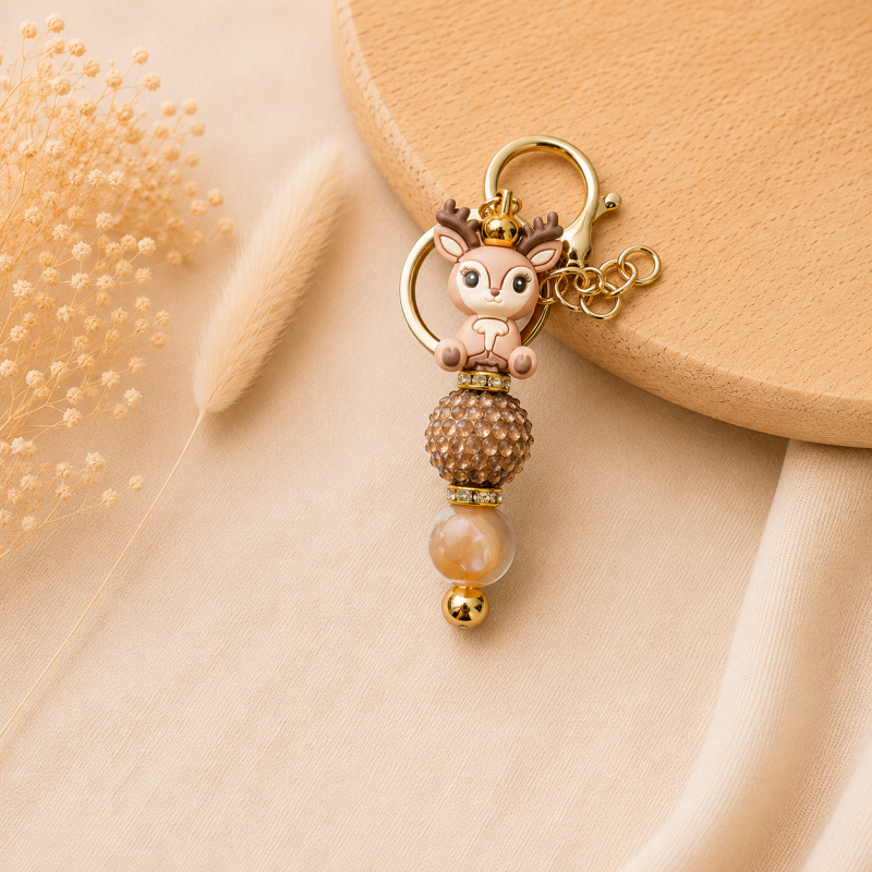 Luxe sleutelhanger ‘Golden Deer’