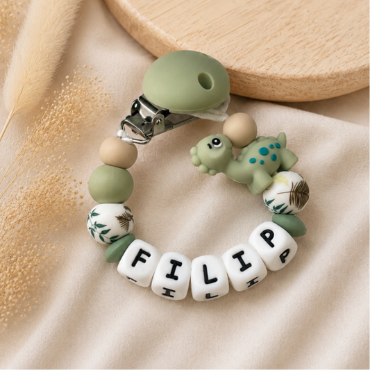 Speenkoord met naam 'Little dino'