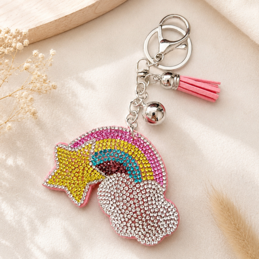 Luxe boekentashanger ‘Rainbow sparkle’