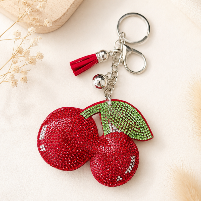 Luxe boekentashanger ‘Cherry sparkle’